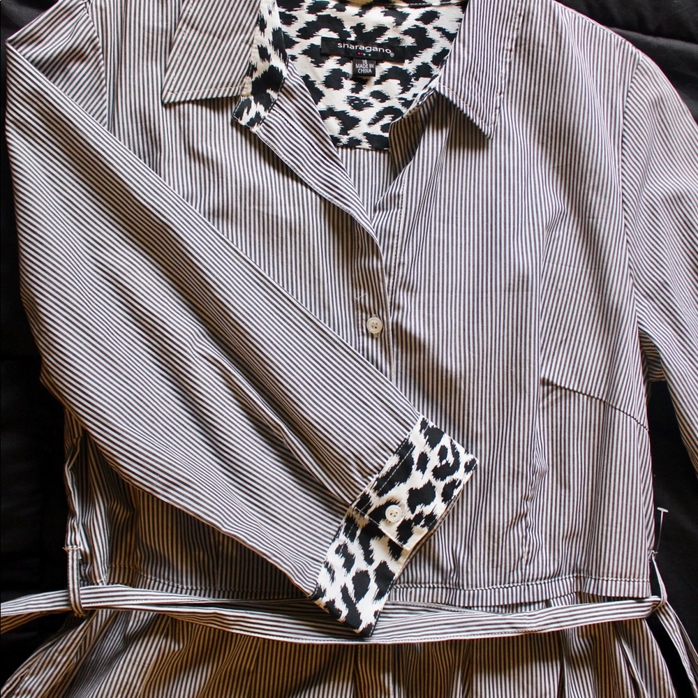 Black and white striped dress